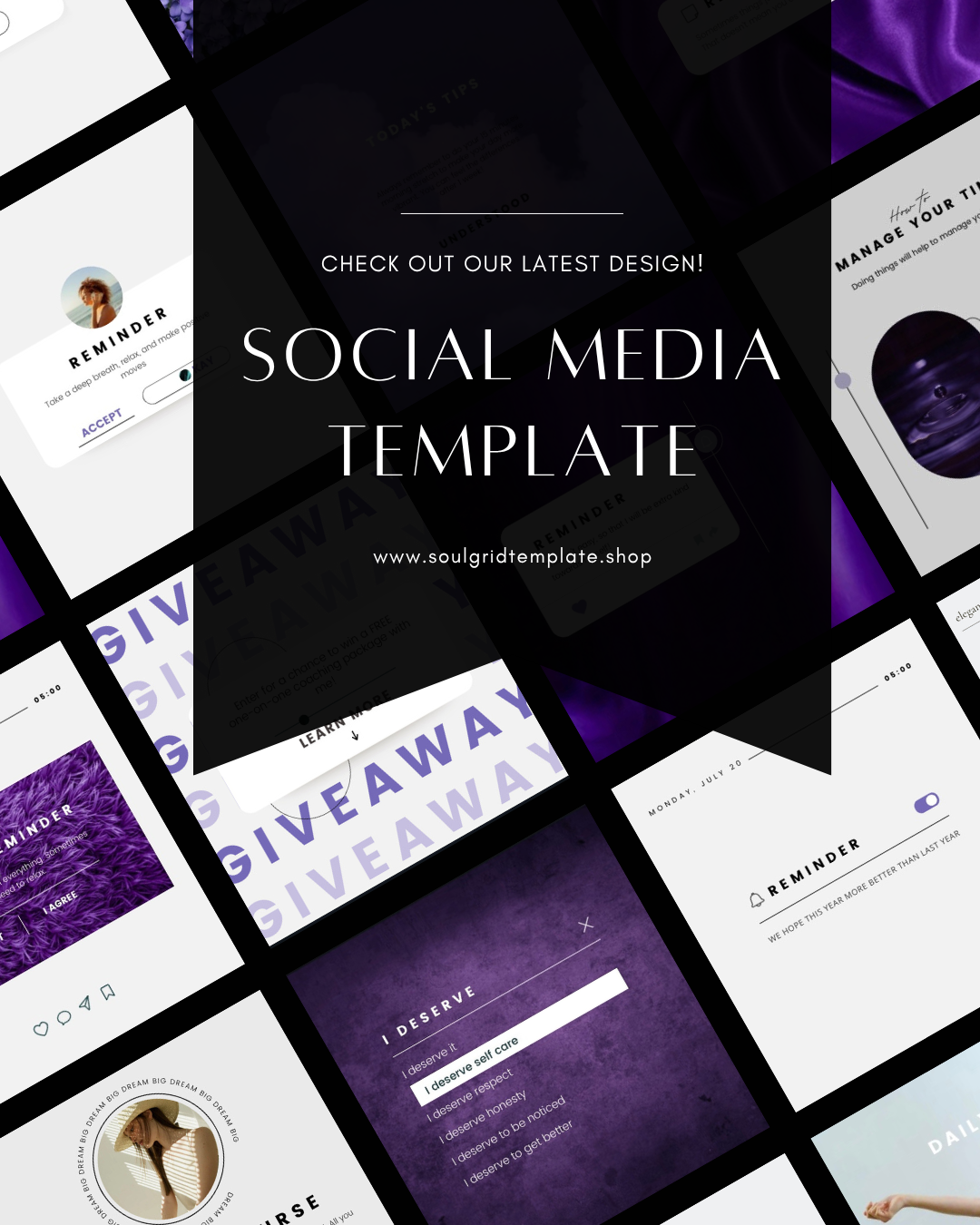 Amethyst - Bold &amp; Interactive Social Media Canva Template Bundle