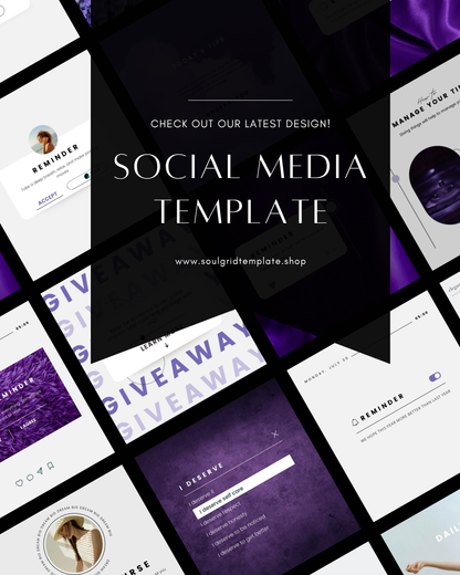 Amethyst - Bold &amp; Interactive Social Media Canva Template Bundle