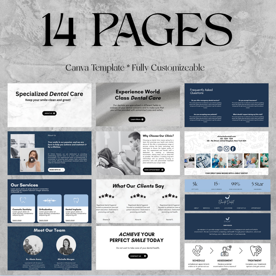 Elevate Dental Care – Canva Website + Link in Bio