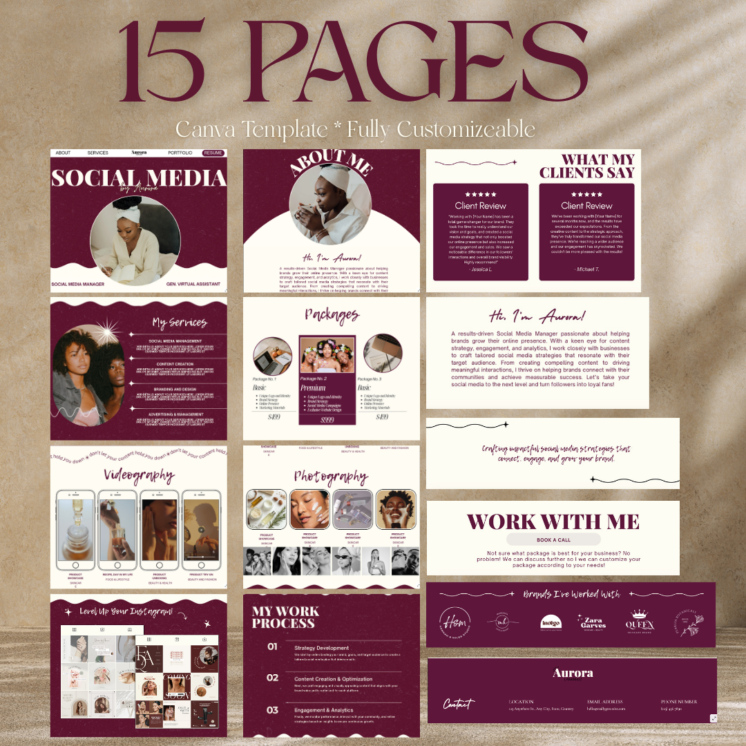 Aurora – Social Media Manager Website Template