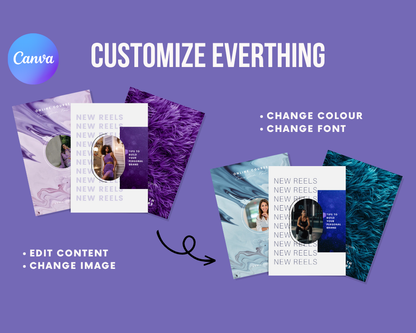 Amethyst - Bold &amp; Interactive Social Media Canva Template Bundle