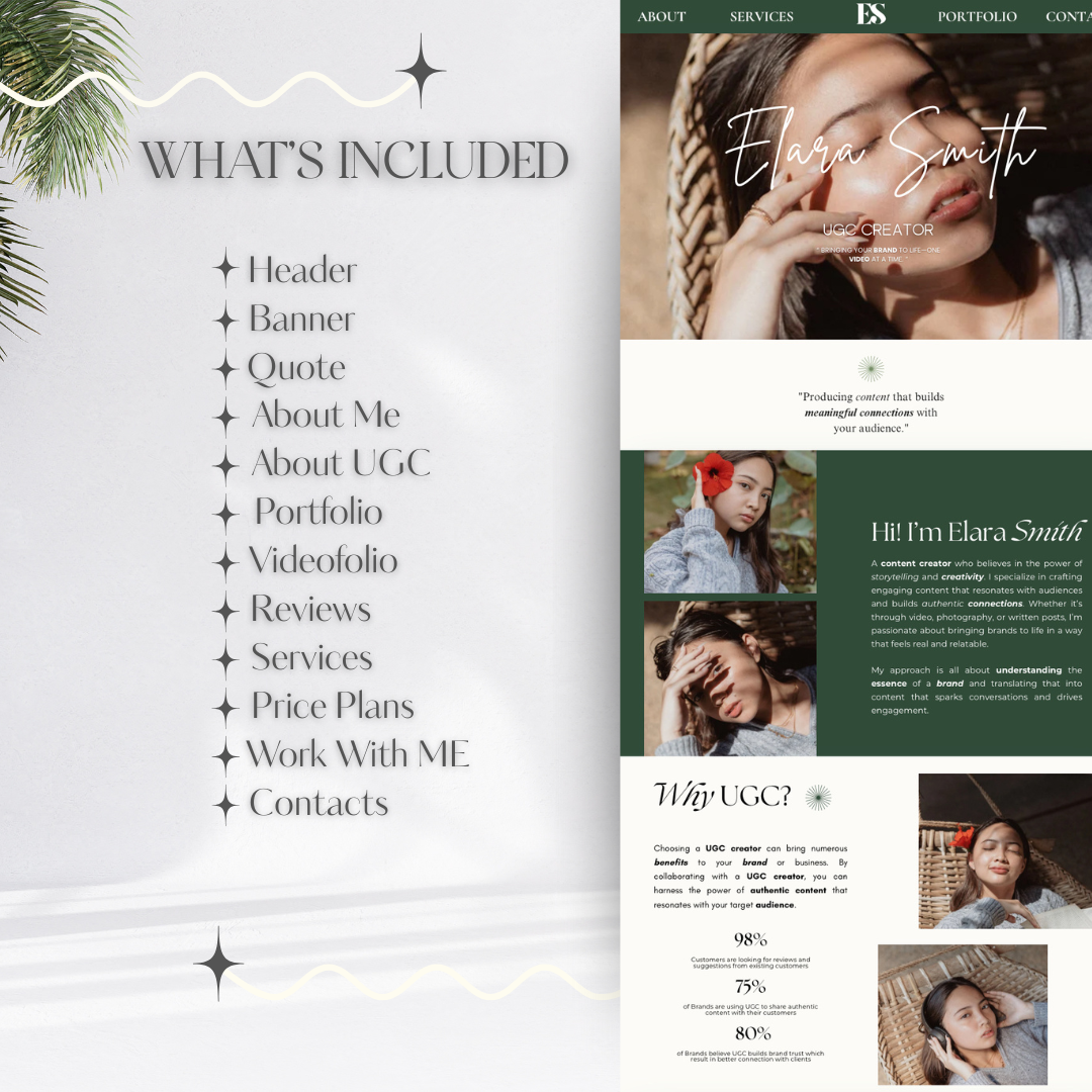 Elara Smith – UGC Creator Website Template
