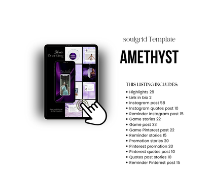 Amethyst - Bold &amp; Interactive Social Media Canva Template Bundle